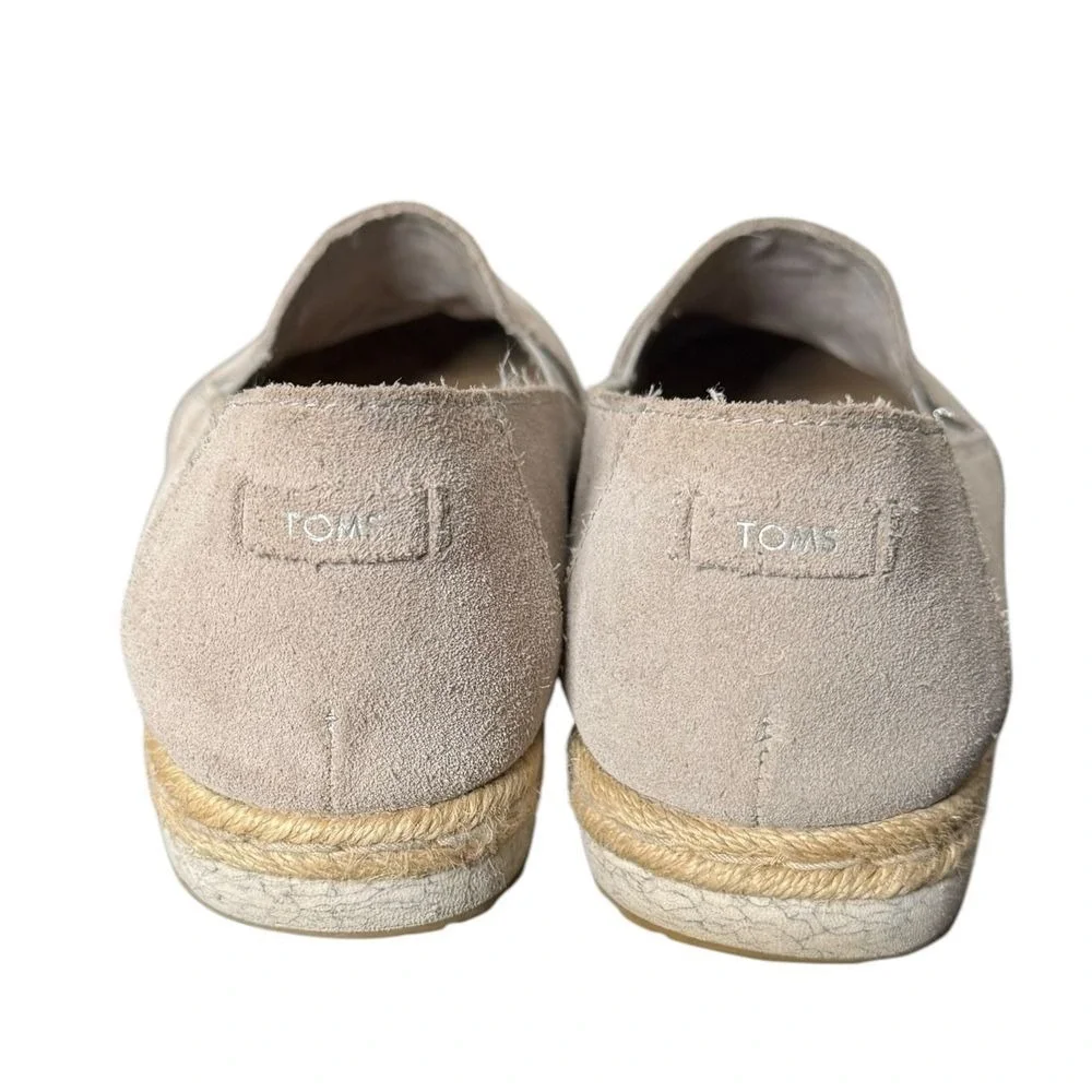 TOMS Palma Suede Platform‎ Espadrille Slip On Jute Shoes Womens 10 Minimalist